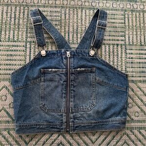 JUICY Denim Crop Top with Front Zipper Cotton Streetwear VGUC Summer
